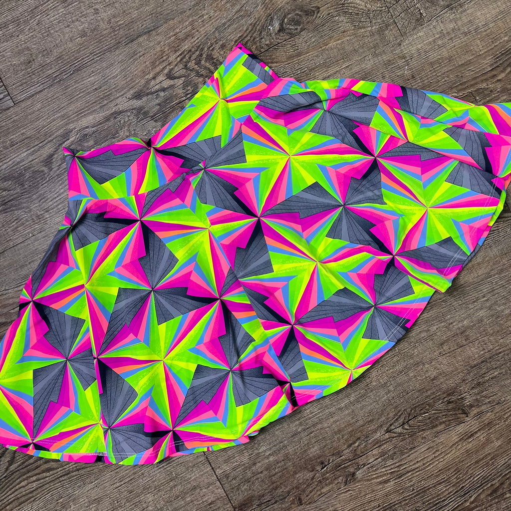 SALE - Skater Skirt in Optima Neon - Peridot Clothing