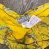 SALE - Low-Rise Cheeky Scrunch Bikini - Yellow Holographic Snakeskin - Peridot Clothing