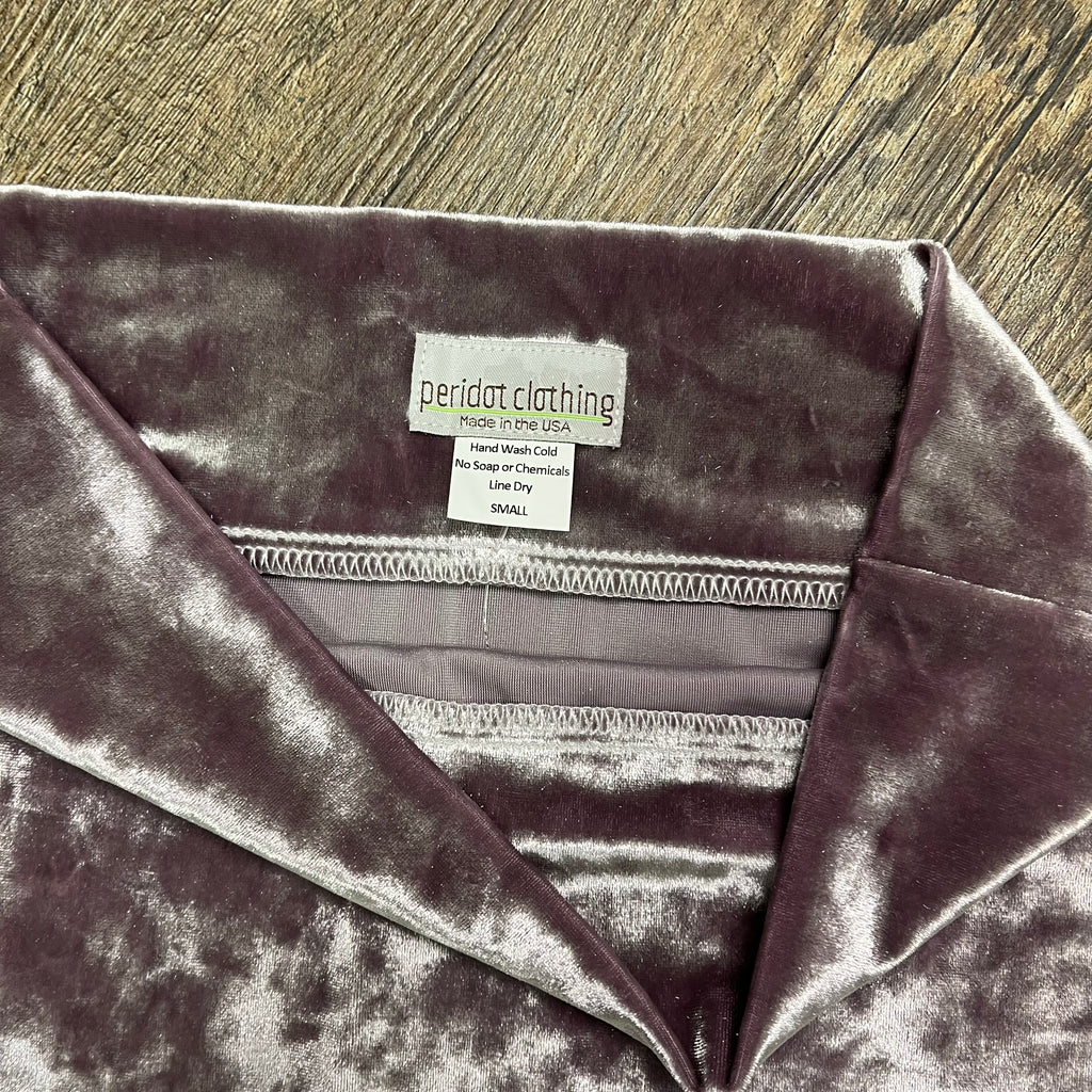 SALE - Pencil Skirt - Dusty Lilac Crushed Velvet - Peridot Clothing