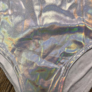 SALE - Flawed - High Waisted Hot Pants - Opal Holographic Bikini - Peridot Clothing
