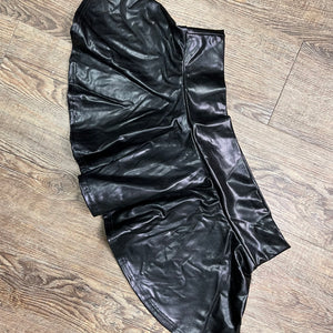 SALE - Flawed - 10" Super Mini Black Metallic High Waisted Skater Skirt - Peridot Clothing