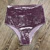 SALE - High Waist Hot Pants - Dusty lilac Crushed Velvet - Peridot Clothing