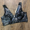 SALE - Black Mermaid Scale Holographic Bralette - Peridot Clothing