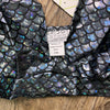 SALE - Black Mermaid Scale Holographic Bralette - Peridot Clothing