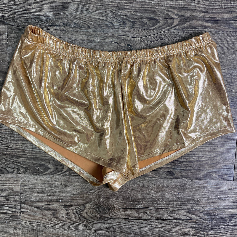 SALE - MEDIUM - Rave Shorts - Gold Mystique - Peridot Clothing
