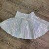 SALE - XS Only - 13" Skater Skirt - Silver on White Holo - Peridot Clothing