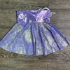 SALE - SMALL ONLY - Lace-Up Corset Skirt - Purple Metallic Mesh w/Lilac Waistband - Peridot Clothing