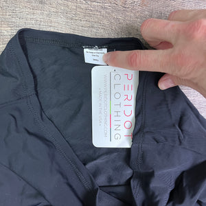 SALE - SMALL ONLY - High Waist Hot Pants Bikini - Black Spandex - Peridot Clothing