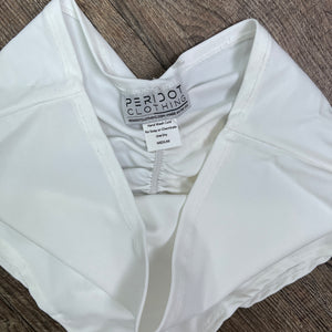 SALE - MEDIUM ONLY - High Waist Scrunch Bikini Hot Pants - White Spandex - Peridot Clothing