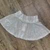 SALE - SMALL - Silver Holo Mesh Super Mini 10" High Waisted Skater Skirt - Peridot Clothing