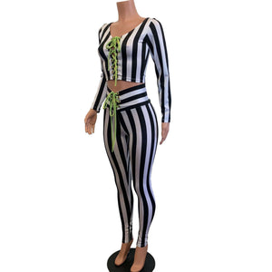 Beetlejuice Costume - Black & White Stripe Outfit - Peridot Clothing