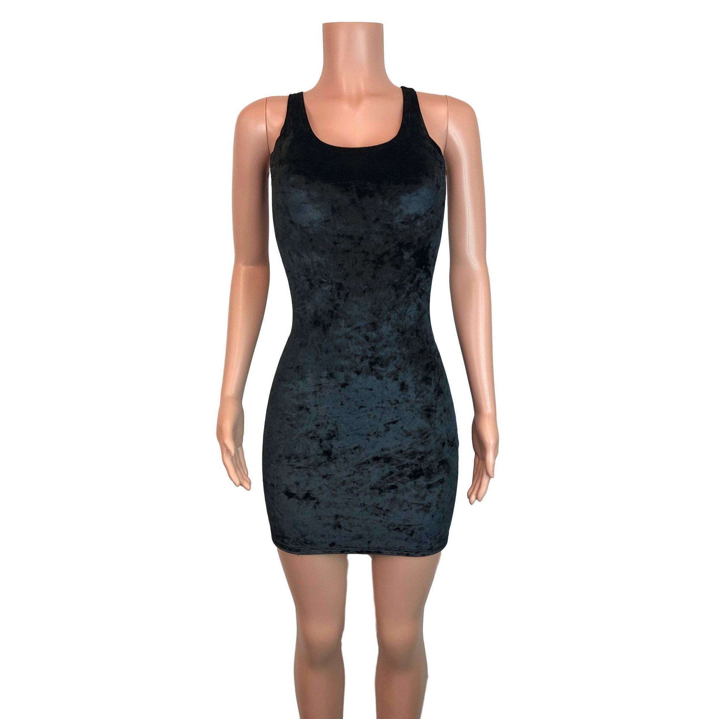 Black Crushed Velvet Bodycon Dress Medium Black Crushed Velvet Bodycon Dress Medium