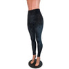 Black Crushed Velvet High Waisted Leggings Pants - Peridot Clothing