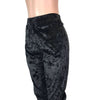 Black Crushed Velvet Joggers w/ Pockets] - Peridot Clothing