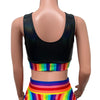 Rainbow Stripe/Black Holo Scrunch Top Bralette Pride Clothing - Peridot Clothing