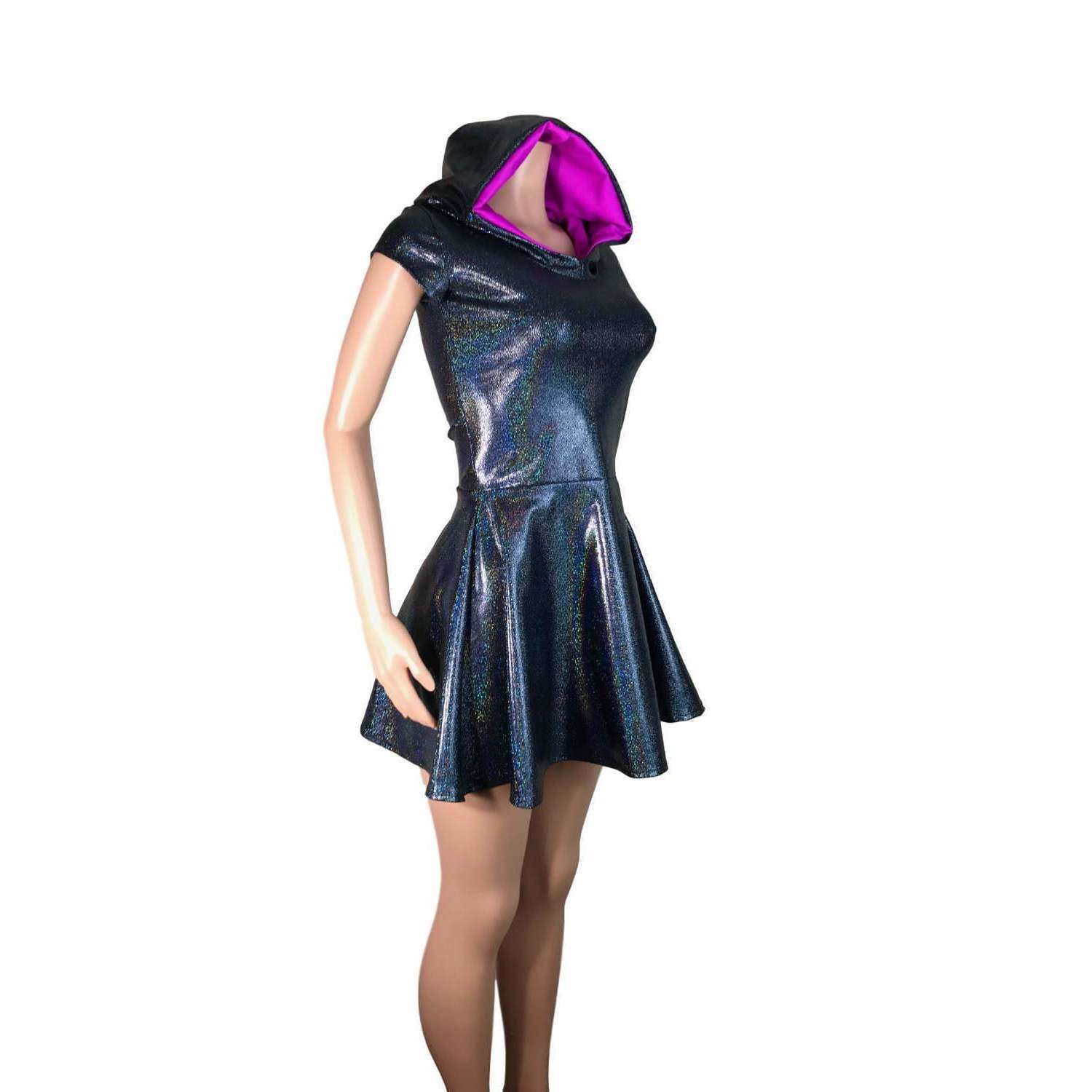 zip up skater dress Zipper Zip Neck Dress Zip-Up Skater Dress W/ Pockets Moon Zipper Pull By Midnighth