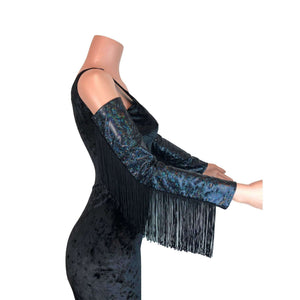 Holographic Fringe Red Shattered Glass Arm Sleeves