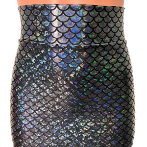 Pencil Skirt - Black Mermaid Scales - Peridot Clothing