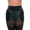 Harem Pants Drop-Crotch w/Pockets - Black Mesh Sheer Joggers - Peridot Clothing