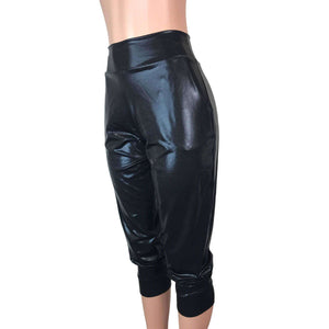 Black Mystique Metallic Joggers w/ Pockets - Peridot Clothing