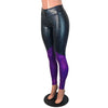 Black & Purple Shattered Glass Holographic *Mid-Rise* Leggings Pants - Peridot Clothing