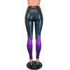 Black & Purple Shattered Glass Holographic *Mid-Rise* Leggings Pants - Peridot Clothing