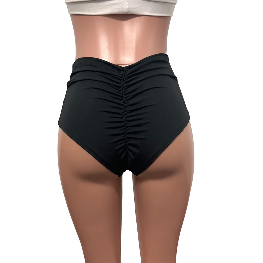 High Waist Scrunch Bikini Hot Pants - Matte Spandex - Several Color Options - Peridot Clothing