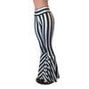 Black & White Striped Bell Bottoms -  Flare Pants - Choose your Rise - Peridot Clothing