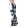 Black & White Striped Bell Bottoms -  Flare Pants - Choose your Rise - Peridot Clothing