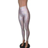 Blush Pink Shattered Glass Holographic Leggings Pants - Peridot Clothing