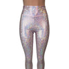 Blush Pink Shattered Glass Holographic Leggings Pants - Peridot Clothing