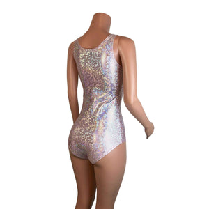 Blush Pink Shattered Glass Holographic Bodysuit - Peridot Clothing