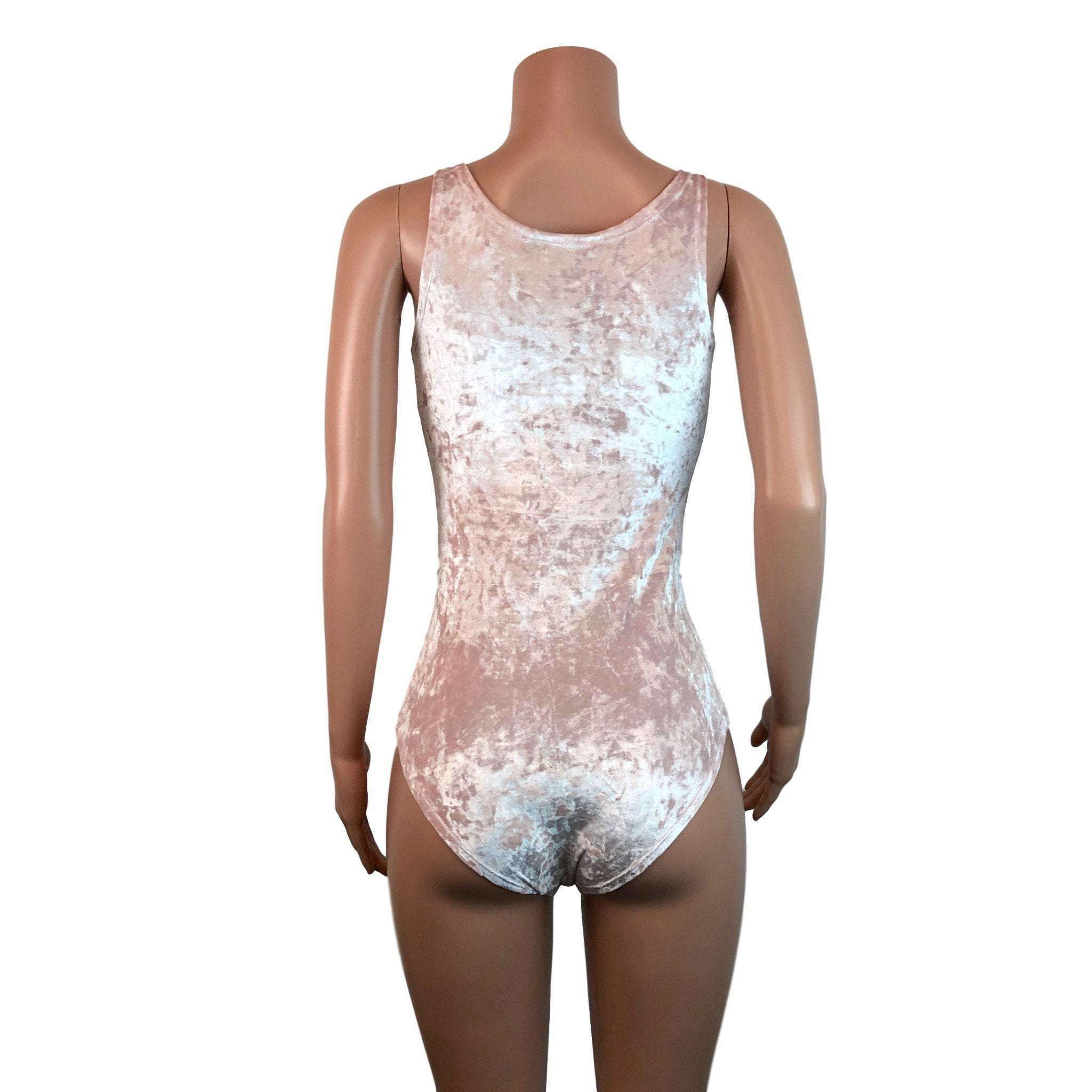 SALE - Bodysuit - Petal Pink Crushed Velvet - LIMITED SIZES
