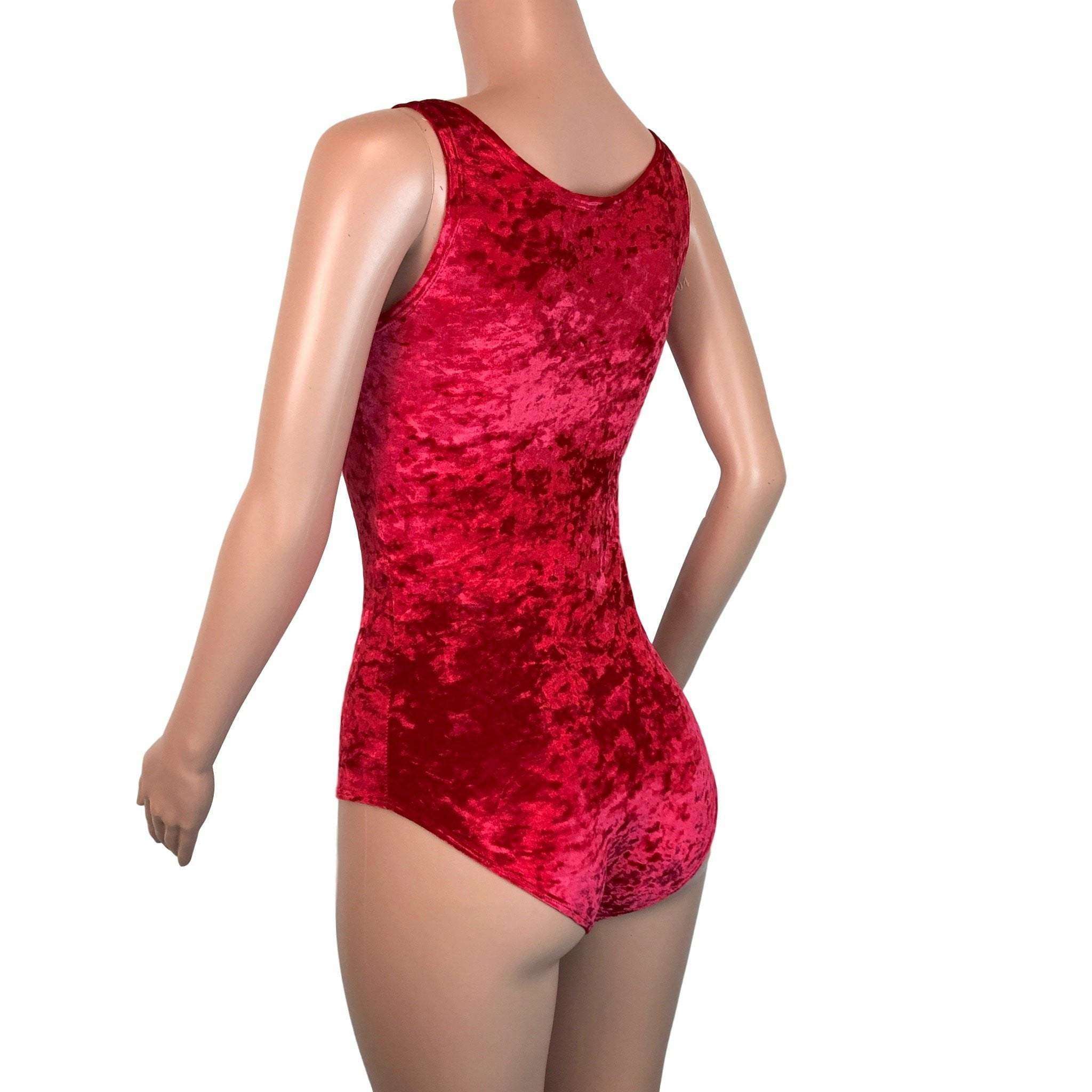 Bodysuit - Red Crushed Velvet– Peridot Clothing