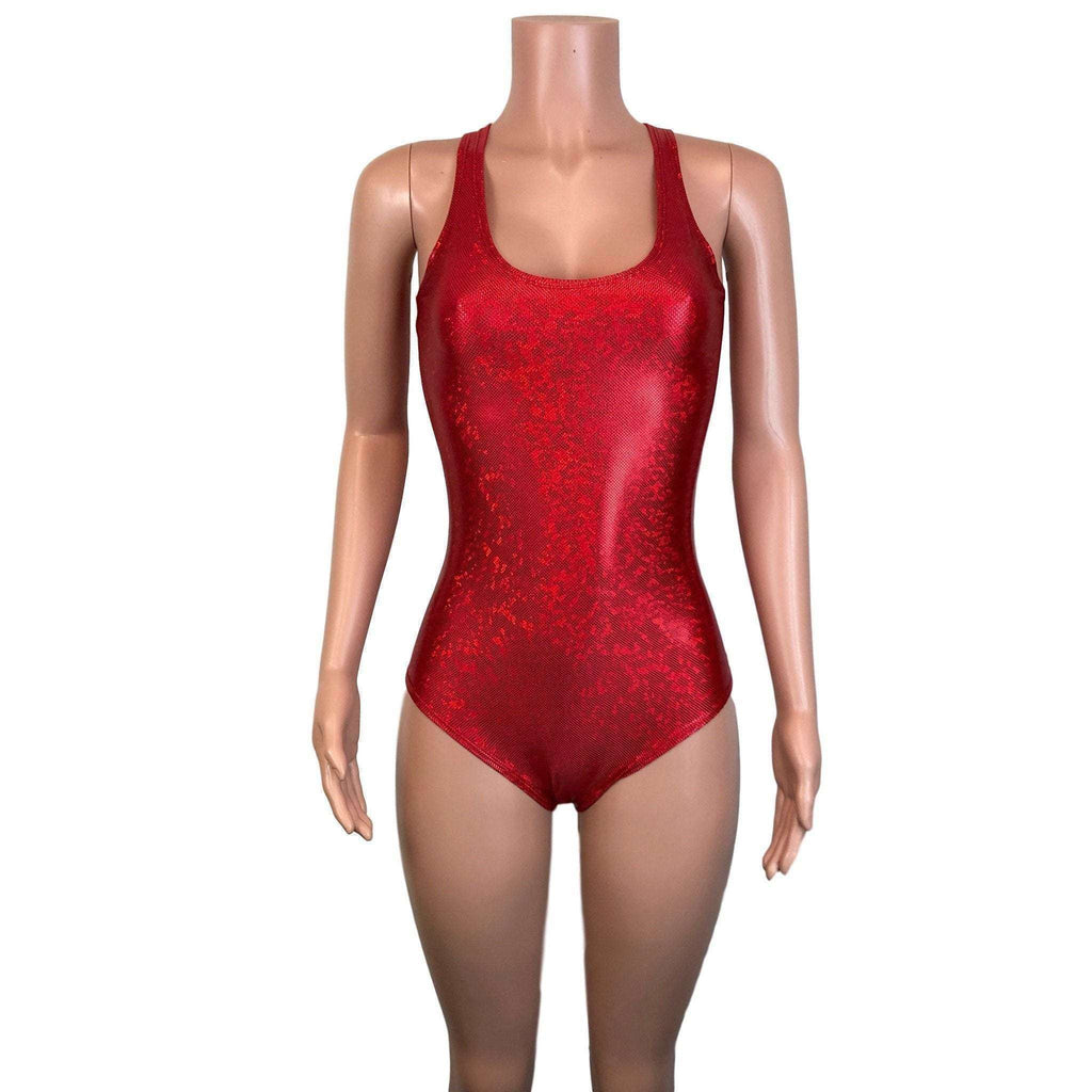 Bodysuit - Red Shattered Glass Holographic - Peridot Clothing