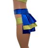 Bustle Skirt in Blue Metallic & Lime Holographic - Peridot Clothing