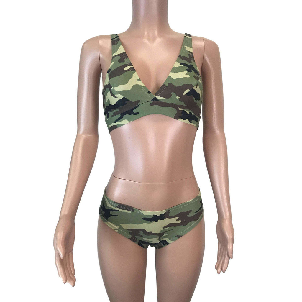 Camouflage Cheeky Bikini Outfit - Peridot Clothing