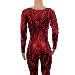 Catsuit in Red Lightning Metallic - Peridot Clothing