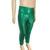 Children's Green Mermaid Scales Holographic Leggings - Peridot Clothing