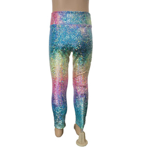 Children's Holograph Rainbow Leggings - Peridot Clothing