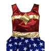 Children's Metallic Wonder Woman Costume w/ Stars Skirt - Peridot Clothing
