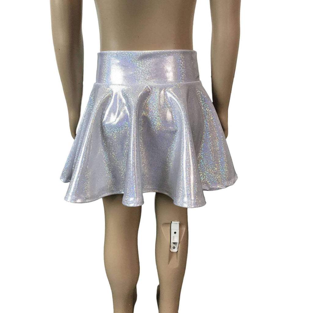 Children's Silver Holographic Skater Skirt - Peridot Clothing
