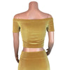 Cold Shoulder Top - Gold Velvet - Peridot Clothing