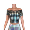 Cold Shoulder Top - Houndstooth Holographic - Peridot Clothing
