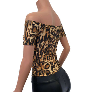 Cold Shoulder Top - Leopard - Peridot Clothing