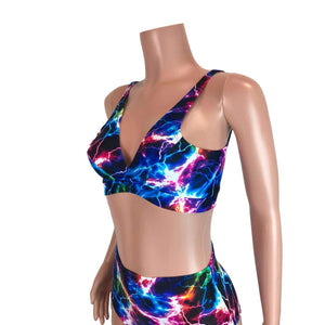 Cosmic Thunder UV Glow Bralette - Peridot Clothing