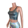 Crop Tank Top - Houndstooth Holographic - Peridot Clothing