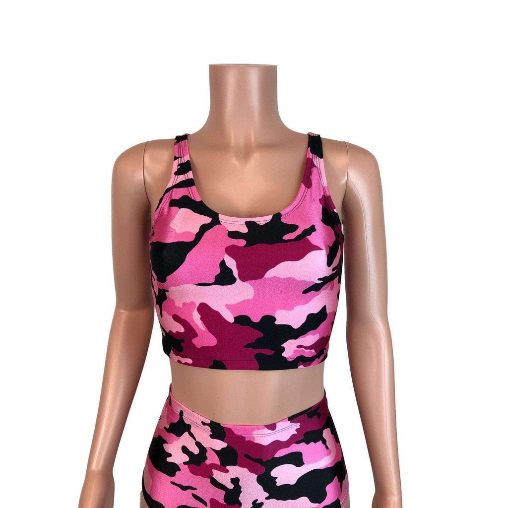 Crop Tank Top - Pink Camo - Peridot Clothing