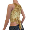 Crop Wrap Top - Gold Crushed Velvet - Choose Sleeve Length - Peridot Clothing