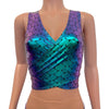 Crop Wrap Top - Mermaid Scales Holographic - Peridot Clothing